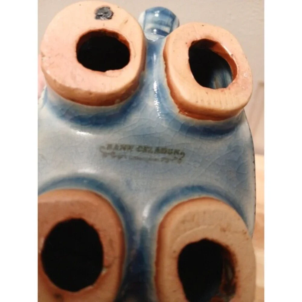 Baan Celadon Blue Elephant Crackle Glaze 6" x 5" Ornate Ceramic Thailand - Picture 14 of 16
